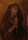Gyula Tornai Canvas Paintings - The Moorish Smoker